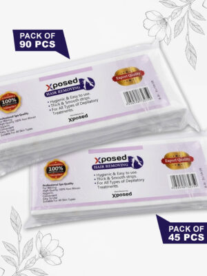 Pack of 45 and 90 Hair Remover Wax Strips | Premium Quality Non Woven Hair Removal Depilatory Paper