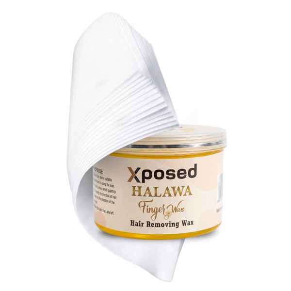 Xposed Halawa Finger Wax 150g with Free 10 pcs Wax strips – Professional Hair Removal Wax | Smooth & Silky Skin